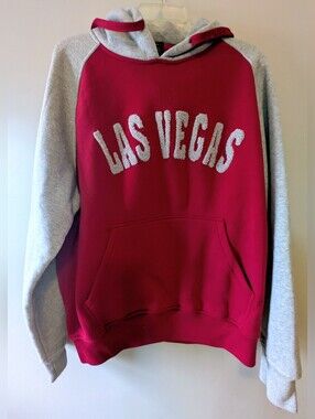 Las Vegas Maroon & Gray Hooded Sweatshirt W/ Pouch Sz. XL